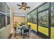 Relaxing screened patio with a glass table and four chairs for outdoor dining and entertainment at 7234 Sw 91St Ct, Ocala, FL 34481