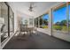 Enclosed lanai with ample seating, large windows, and views of the backyard at 8832 Sw 108Th St, Ocala, FL 34481