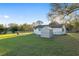 Spacious backyard featuring a storage shed and chain-link fence, perfect for outdoor activities at 10495 Sw 100Th Ave, Ocala, FL 34481