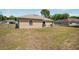 A spacious backyard featuring a fence, a grassy area, and an outdoor cooking area at 17 Pine Course Loop, Ocala, FL 34472