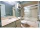 Bathroom featuring vanity, mirror, and bath tub with shower at 3447 Sw 19Th Pl, Ocala, FL 34474