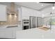 Bright kitchen features a center island, stainless steel appliances and stone backsplash at 4869 Nw 101St Street Rd, Ocala, FL 34482