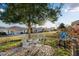 Backyard patio with table and chairs shaded by a mature tree at 10071 Sw 90Th Loop, Ocala, FL 34481