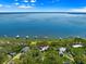 Breathtaking aerial view of a waterfront home on a lush lake with private boat docks and calm waters at 12336 E Highway 25, Ocklawaha, FL 32179