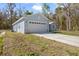 A charming home with a two-car garage and light blue exterior paint, complemented by lush landscaping at 12876 Se 42Nd Ct, Belleview, FL 34420