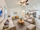 Bright, open-concept living room features modern furnishings and flows into the kitchen at 3896 Sw 177Th Ter, Dunnellon, FL 34432