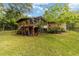 Spacious backyard offers ample space for recreation and gardening, with a covered deck and mature trees at 11 Se 31St St, Ocala, FL 34471