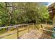 Enjoy this backyard view from the deck with a chicken coop and fencing in the distance at 11 Se 31St St, Ocala, FL 34471