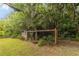 Charming chicken coop with enclosed run features lush landscaping, garden beds, and mature shade trees at 11 Se 31St St, Ocala, FL 34471