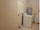Bright laundry room with washer, water heater, and natural light from window at 11255 Sw 76Th Ter, Ocala, FL 34476