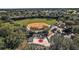 Aerial view of a well-maintained baseball field with covered seating at 13751 Se 88Th Ct, Summerfield, FL 34491