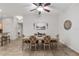 Dining room featuring a decorative light fixture, stylish decor, and neutral color palette at 13920 Ne 38Th Ave, Anthony, FL 32617