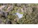 Aerial view of the property showcasing the lush surroundings and ample space, offering privacy and tranquility at 25 Lake Wood Cir, Ocala, FL 34482