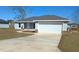 Beautiful single-story home featuring a spacious driveway and stone accent columns at 27 Laurel Ct, Ocala, FL 34472