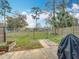 The backyard features a wood fence and a patio, ideal for outdoor entertaining at 3650 Ne 21St St, Ocala, FL 34470