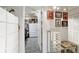 Walk-in closet with a ceiling fan, shelves and zebra carpet at 411 Sw 38Th St, Ocala, FL 34471