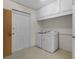 This laundry room features a standard washer and dryer and white painted walls at 9607 Se 122Nd Pl, Belleview, FL 34420