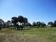 Beautiful green space in the community with mature trees and other homes visible in the background at 13686 Sw 111Th Ave, Dunnellon, FL 34432