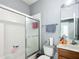 Bathroom with a shower-tub, vanity, and toilet at 3312 Sw 38Th Pl, Ocala, FL 34474