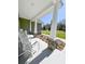 Inviting front porch with white rocking chairs and stone accents at 5124 Cr 634S, Bushnell, FL 33513