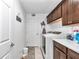 Well-organized laundry room featuring modern washer and dryer and ample counter space at 5620 Sw 172Nd Loop, Ocala, FL 34473
