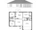 Detailed floor plan showcasing the layout of the two-bedroom home design with a kitchen, great room, and garage at 13105 Sw 77Th Ct, Ocala, FL 34473