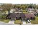 Aerial view of homes with attached garages and well-maintained lawns in a quiet neighborhood at 3616 Ne 17Th Ln, Ocala, FL 34470