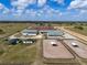 Overview of horse property including barns, shelters, and riding area, displaying the equestrian facilities at 4695 Ne 112Th Ln, Anthony, FL 32617