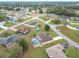 Overhead shot of neighborhood highlighting mature trees, green lawns, and home with a screened-in pool at 7955 Sw 62Nd Ct, Ocala, FL 34476