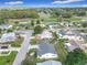 Aerial view of the neighborhood shows the golf course, roads and surrounding houses at 9886 Se 178Th Ln, Summerfield, FL 34491