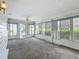 Bright sunroom featuring carpet floors, ceiling fan, and large windows offering plenty of natural light at 9886 Se 178Th Ln, Summerfield, FL 34491