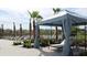 Inviting poolside cabana overlooking a scenic lake with palm trees and lounge chairs in a serene community at 4250 Sw 53Rd Lane Rd, Ocala, FL 34474