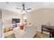Cozy bonus room with plush seating, a ceiling fan, and a TV, perfect for relaxation at 5111 Nw 35Th Pl, Ocala, FL 34482