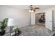 Well-lit office space featuring neutral walls and view into dining room at 1854 Oxford Lane, The Villages, FL 32162