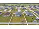 Wide aerial shot of a home featuring a spacious backyard and a charming neighborhood setting at 5537 Se 91St Pl, Ocala, FL 34480