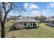 Back exterior of a single-story home featuring a covered patio, and spacious backyard at 10400 Sw 50Th Ct, Ocala, FL 34476