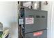 Close-up of the HVAC furnace with visible details and stickers at 9458 Sw 93Rd Loop, Ocala, FL 34481
