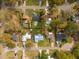An aerial view of a suburban neighborhood featuring well-maintained homes and verdant landscaping at 12453 Se 61St Ct, Belleview, FL 34420