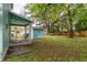 Spacious backyard with a well-maintained lawn, storage shed, and mature trees at 307 Nw 10Th Ave, Ocala, FL 34475