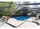 Screened-in pool with brick deck and ample seating provides a luxurious outdoor retreat at 4245 Se 24Th Ter, Ocala, FL 34480