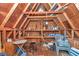 Interior shot of a shed reveals ample storage space, enhanced with shelving and lighting at 736 Ne 26 Ter, Ocala, FL 34470