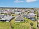 Aerial view showcasing the home's backyard patio and beautiful neighborhood at 5766 Henry Loop, The Villages, FL 32163