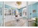 Bright home office featuring built-in bookshelves, a stylish desk, and large window at 2380 Nw 55Th Avenue Rd, Ocala, FL 34482