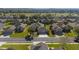 A lovely aerial view of a residential neighborhood with manicured lawns and tree-lined streets near a golf course at 7283 Sw 94Th Ave, Ocala, FL 34481