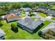 An aerial perspective highlighting this single-Gathering home, backyard, and screened lanai at 11010 Se 174Th Loop, Summerfield, FL 34491