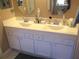 Bathroom vanity with dual sinks and white cabinets offers ample storage space at 13780 Sw 111Th Ave, Dunnellon, FL 34432