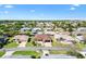 Aerial view of well manicured single story home in a quiet neighborhood at 17472 Se 112Th Ct, Summerfield, FL 34491