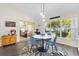 Cozy dining area with a round table, blue chairs, and a bright window, perfect for intimate gatherings at 17472 Se 112Th Ct, Summerfield, FL 34491