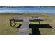 Dock leading to the lake features a bench, providing a tranquil spot to unwind and appreciate the scenery at 390 Sw Shorewood Dr, Dunnellon, FL 34431