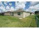 The backyard features a well-kept lawn, covered patio, and ample space for activities at 6138 Sw 89Th Lane Rd, Ocala, FL 34476